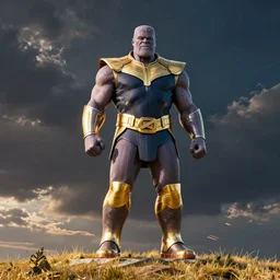 An imposing statue of Thanos on the field by Mandy Jurgens