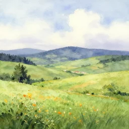 beautiful landscape, 水 彩 画