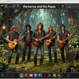 the mamas and the papas band singing a song inside of warcraft elwynn forest, pc screen image.