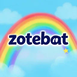 the word zoteboat on a rainbow background, pinterest