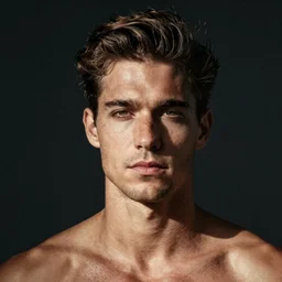 a very masculine guy in his 30s, volumetric light, sharp focus