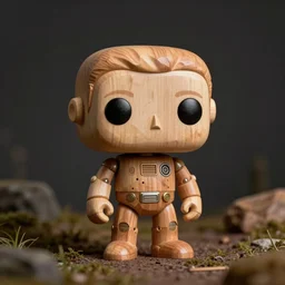 realistic a wooden sculpture art toys collection la very cute figurine robot cyberpun style popart
