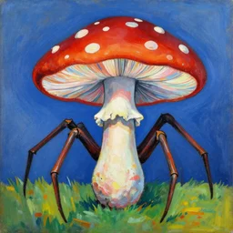 big mushroom with big spider legs 4 k art by wassily kandinsky