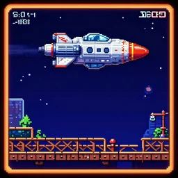 spaceship shmup style, r-type, retro, pixel