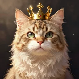 a king cat portrait, a anime nendoroid style