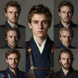 realistic detailed portrait of a young samurai by Gregory Crewdson, Irving Penn, Rembrandt, Alex Horley and Jimmy Nelson!