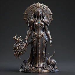 a zerg empress. polished 3 d sculpture rendered by billelis feat luminokaya in visionary fineart style. fantastic realism. 8 k hyper ornated maximalist and overdetailed. decorative darkscifi, zerg goddess portrait shot by andrei riabovitchev, tomasz alen kopera, luminokaya. influenced by, giger and peter gric