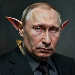 vladimir putin, is orc gremlin, by any artist, horror, realistic face