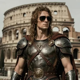 beautiful rome warrior in sunglasses solarpunk masterpiece detailed shadows by dore botticelli giger