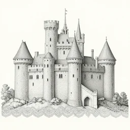 drawing of a castle made of lace!!!, by albrecht durer