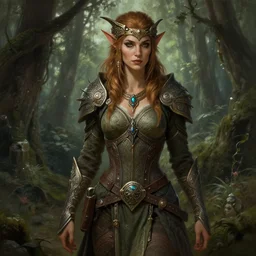 rogue kaitlin olsen, female, tabaxi, forest, d & d, fantasy, intricate, elegant, highly detailed, digital painting, artstation, octane render, concept art, matte, sharp focus, illustration, hearthstone, art by artgerm and greg rutkowski and alphonse mucha