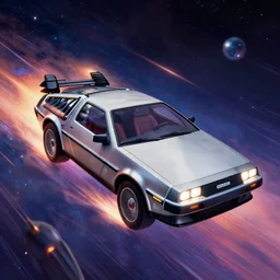 delorean from the future that can fly and has rockets on! dream