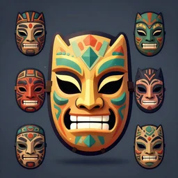 mask tribal afrika vodoo tribu Video game icon design , 2d game fanart behance hd by Jesper Ejsing, by RHADS, Makoto Shinkai and Lois van baarle, ilya kuvshinov, rossdraws global illumination