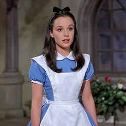 a movie still of fairuza balk in Alice In Wonderland (1951)