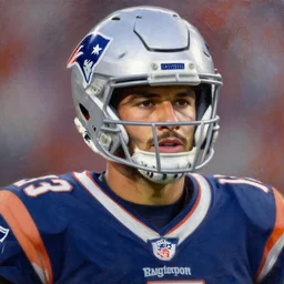 facial portrait of new england patriots qb deshaun watson, oil on canvas by william sidney mount