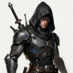 a gritty character portrait of a cybernetic hacker / wizard in the style of jean giraud in the style of moebius trending on artstation deviantart pinterest detailed realistic hd 8 k high resolution