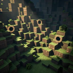 minecraft but the cubes are circles