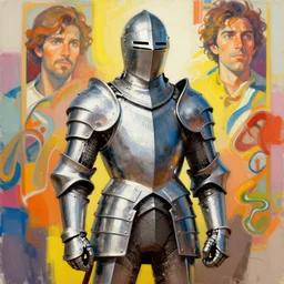 greg manchess painting of tracer wearing a knight armor, medium shot, organic painting, sunny day, bold shapes, hard edges, street art, trending on artstation, by huang guangjian and gil elvgren and sachin teng and artgerm and greg rutkowski and alphonse mucha