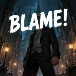 style : blame!. composition : long shot ; low angle. key words : digital art ; detailed ; 4 k. scenery : a gothic city. subject : none. details : at night ; lanterns.
