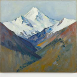 an abstract painting of altai mountains by chris ware