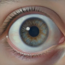 a very detailed closeup painting of an eyeball, scary, very small brushstrokes, in the style of edward hopper, 4 k,