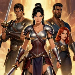 Kagney Linn Karter as a beautiful female warrior by larry Elmore, Jeff easley and Boris Valejo and Julie Bell