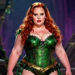 A beautiful portrait of 400-pound obese Natalie Portman as Poison Ivy from Batman movie, digital art by Eugene de Blaas and Ross Tran, vibrant color scheme, highly detailed, in the style of romanticism, cinematic, artstation, Greg rutkowski