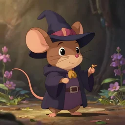 a wholesome animation key shot of a cute cartoon mouse wizard, studio ghibli, pixar and disney animation, sharp, rendered in unreal engine 5, anime key art by greg rutkowski, bloom, dramatic lighting
