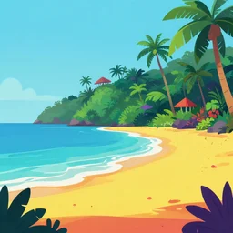 jungle beach red yellow ( green ) blue purple