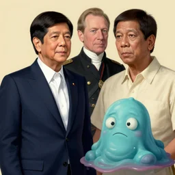 ferdinand bongbong marcos jr. and rodrigo dutertein hell, greg rutkowski, immerse, slime, 1 9 th century