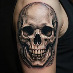 see no evil skull tattoo, intricate, cinematic lighting, highly detailed, digital painting, artstation, concept art, smooth, sharp focus, 8k, illustration, art by Artgerm and Greg Rutkowski and Alphonse Mucha