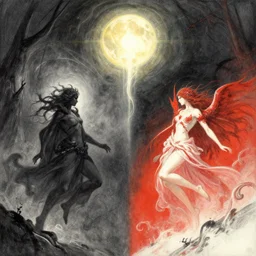 hell and heaven collide, concept art