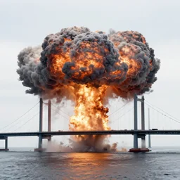 Crimean Bridge exploding