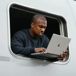 kanye west yeeting his laptop out of the window in anger