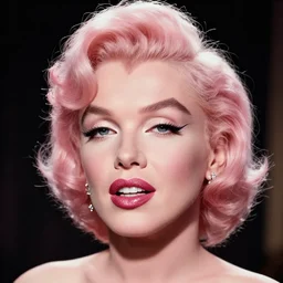Marilyn Monroe with diamond lipstick, and pink hair