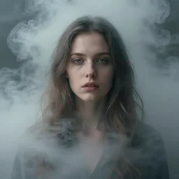 4k Detailed portrait by Gregory Crewdson of A woman shrouded in a cloud of smoke