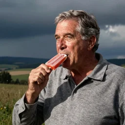 George W. Bush eating a popsickle, by Edmund Blair Leighton