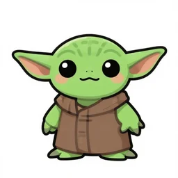 kawaii yoda, 2d icon, trending on deviantart