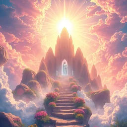light souls by fromsoftware, cheerful, healing, spiritual, colorful, fantasy landscape, paradise, heaven, masterpiece, highly detailed, 4 k, concept art, beautiful, artstation
