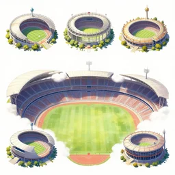 photo cartoon illustration comics manga painting of stadiumenvironement : 6 fantasy environement, digital painting, unreal engine, 8 k, volumetric lighting, contrast by john kirby by carl warner and jim woodring, trending on artstation