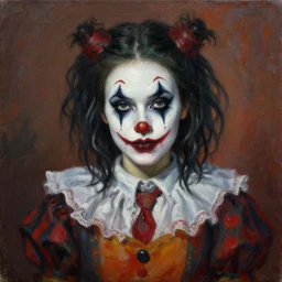 beautiful! coherent! detailed! expert! professional portrait art of a goth clowngirl, painted by ilya kuvshinov!!! and zdzislaw beksinski