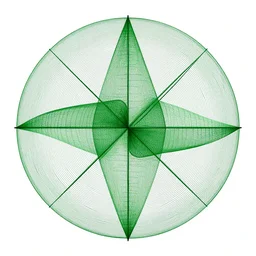 dimensionality, golden ratio, 3 d art, green, fine lines, sharp focus