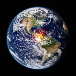 the earth on fire, nasa satellite image