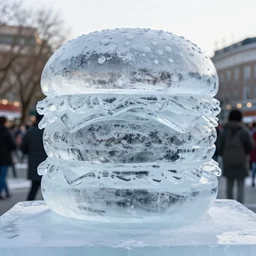 hamburger ice sculpture