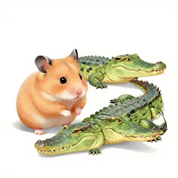 a mix between a hamster!!!!! and a ( ( ( crocodile ) ) ), illustration, insanely detailed and intricate, hypermaximalist, elegant, ornate, hyper realistic, super detailed, black ink & copic markers