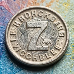 seven shekels macro view with high detail and colorful