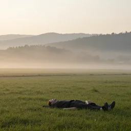 a photo of a relaxing landscape, early morning, wispy atmosphere