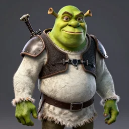 Shrek as a Doom Slayer, unreal engine 5, octane render, HDR, focus, brutal, high detail, Doom Eternal