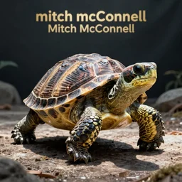 turtle that looks like mitch mcconnell, hyper - realistic