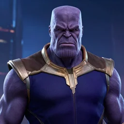 portrait of thanos, angry look, ready for battle, masterpiece, matte painting concept blizzard pixar maya engine on cold night stylized background splash comics global illumination lighting artstation lois van baarle, ilya kuvshinov, rossdraws